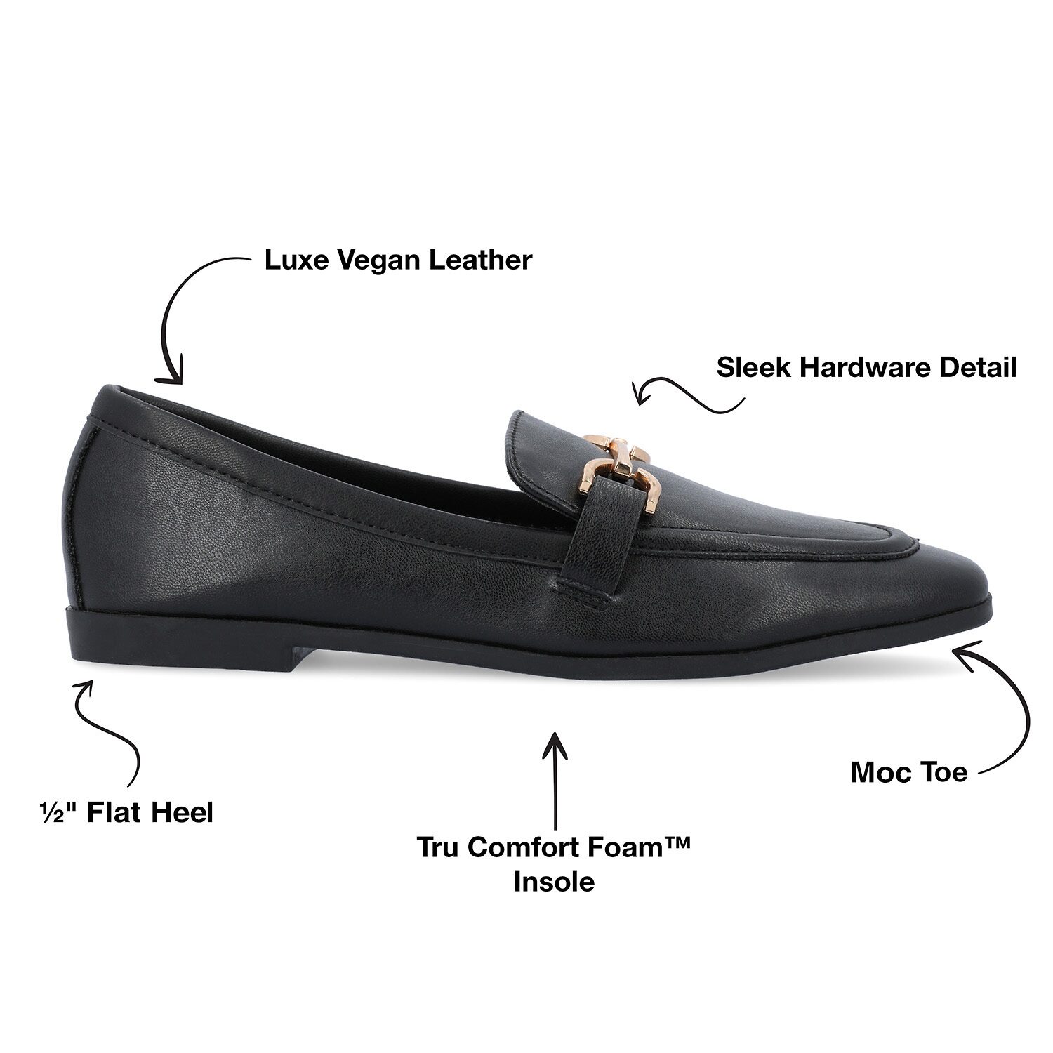 Journee Collection Mizza Womens Square Closed Toe Loafers