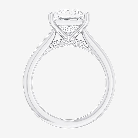 Solitaire Ring (G-H / Si1-Si2) Womens 2 CT. T.W. Lab Grown White Diamond 14K Gold Princess Solitaire Engagement Ring