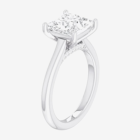Solitaire Ring (G-H / Si1-Si2) Womens 2 CT. T.W. Lab Grown White Diamond 14K Gold Princess Solitaire Engagement Ring