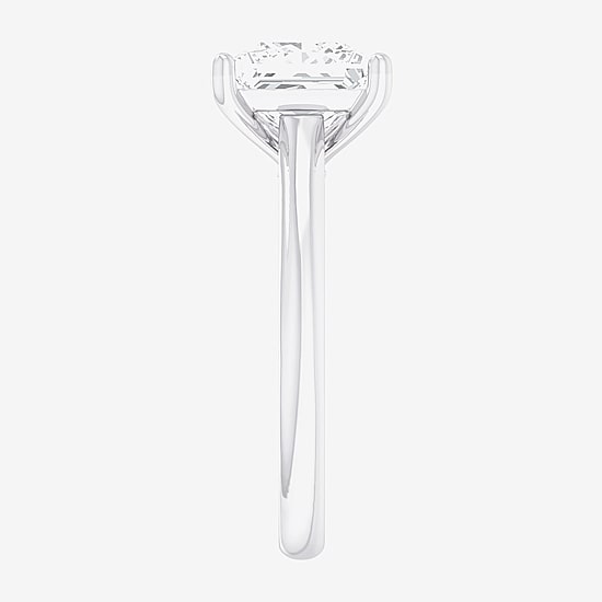 Solitaire Ring (G-H / Si1-Si2) Womens 2 CT. T.W. Lab Grown White Diamond 14K Gold Princess Solitaire Engagement Ring