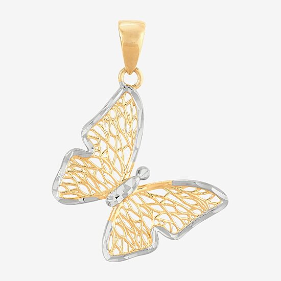 Womens 14K Gold Butterfly Pendant