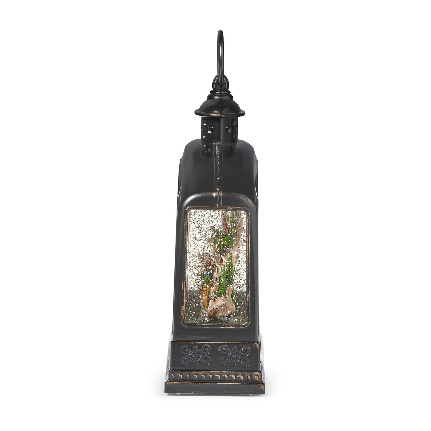Roman 9.5" Led Swirl Nativity Lantern Lighted Christmas Tabletop Decor
