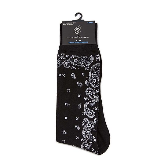 Shaquille O'Neal XLG™ Dress Mens 1 Pair Big and Tall Crew Socks