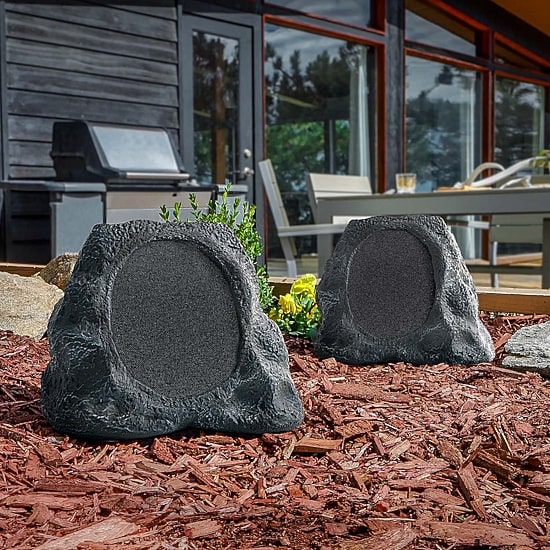 Victrola Outdoor Wireless Bluetooth Solar Rock Connect Speaker