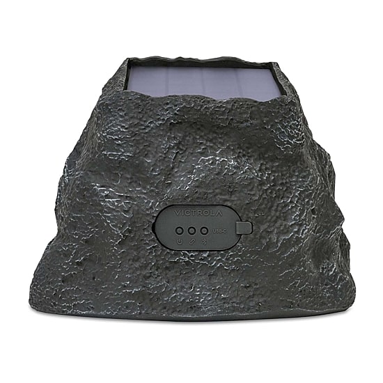 Victrola Outdoor Wireless Bluetooth Solar Rock Connect Speaker
