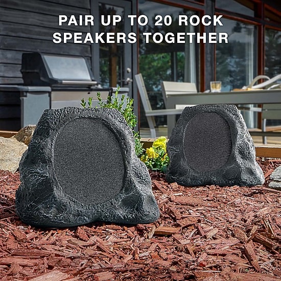 Victrola Outdoor Wireless Bluetooth Solar Rock Connect Speaker