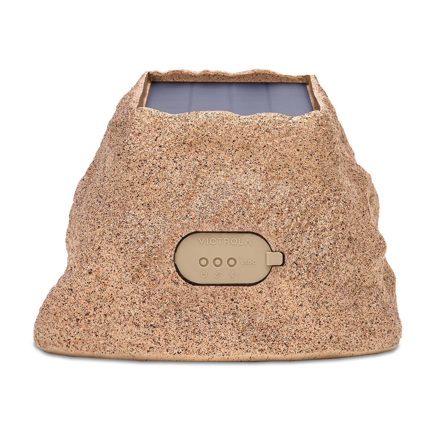 Victrola Outdoor Wireless Bluetooth Solar Rock Connect Speaker