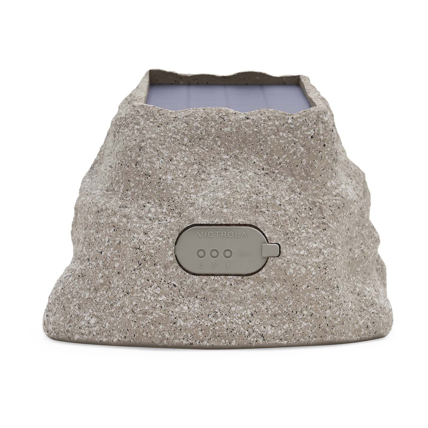 Victrola Outdoor Wireless Bluetooth Solar Rock Connect Speaker