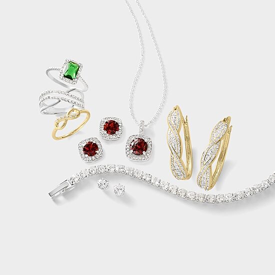 Sparkle Allure Light Up Box Womens Cubic Zirconia Pure Silver Over Brass Round 2-pc. Jewelry Set