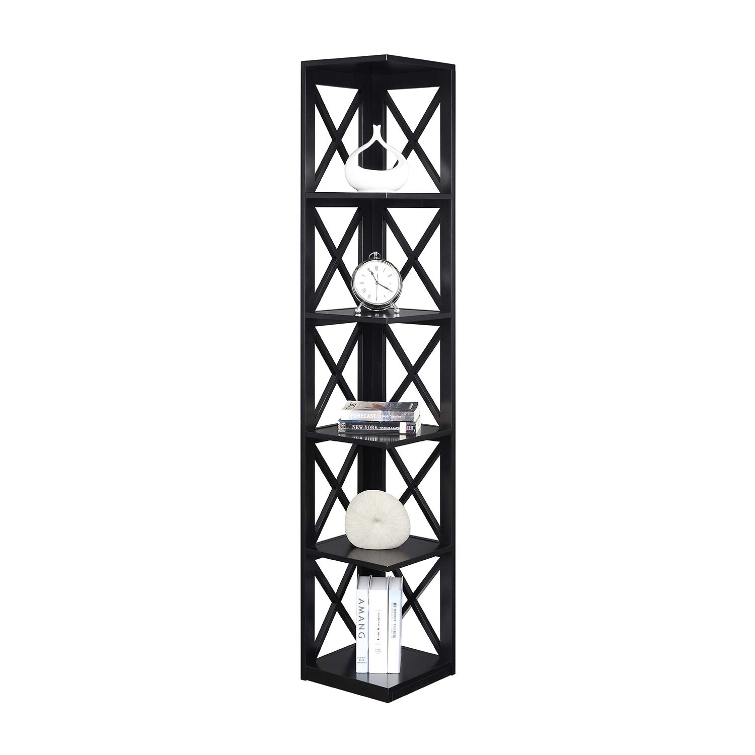 Oxford 5-Shelf Corner Bookcase