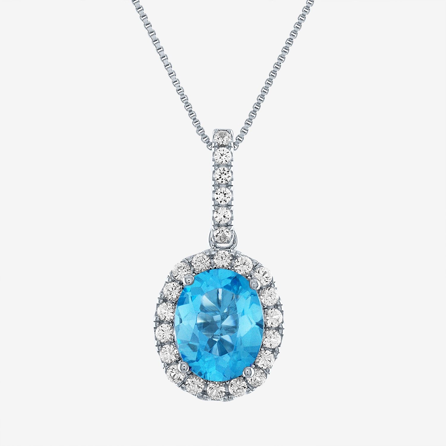 Womens Genuine Topaz Sterling Silver 18 Inch Pendant Necklace
