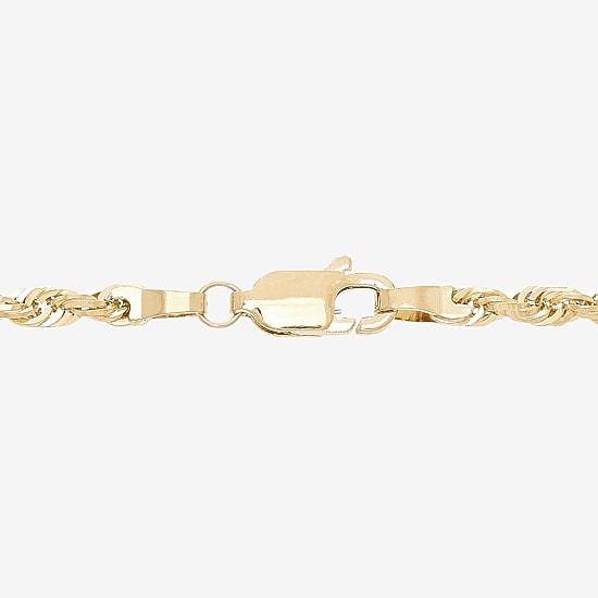 Womens 10K Gold 20 Inch Rope Chain Necklace