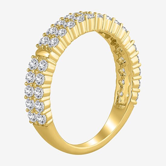 Womens 2MM 1 CT. T.W. Natural White Diamond 10K Gold Anniversary Wedding Band