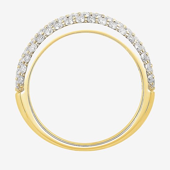 Micro Pave Womens 5.5MM 1 1/2 CT. T.W. Natural White Diamond 10K Gold Anniversary Wedding Band