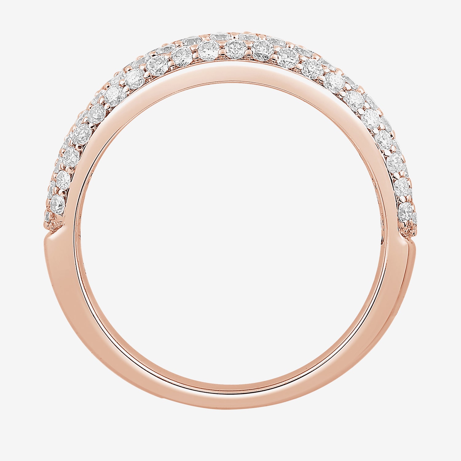 Micro Pave Womens 4MM 1 CT. T.W. Natural White Diamond 10K Gold Anniversary Wedding Band