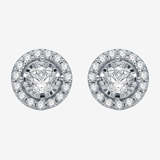5/8 CT. T.W. Natural White Diamond 10K Gold 8mm Round Stud Earrings