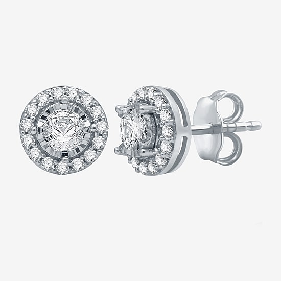 5/8 CT. T.W. Natural White Diamond 10K Gold 8mm Round Stud Earrings