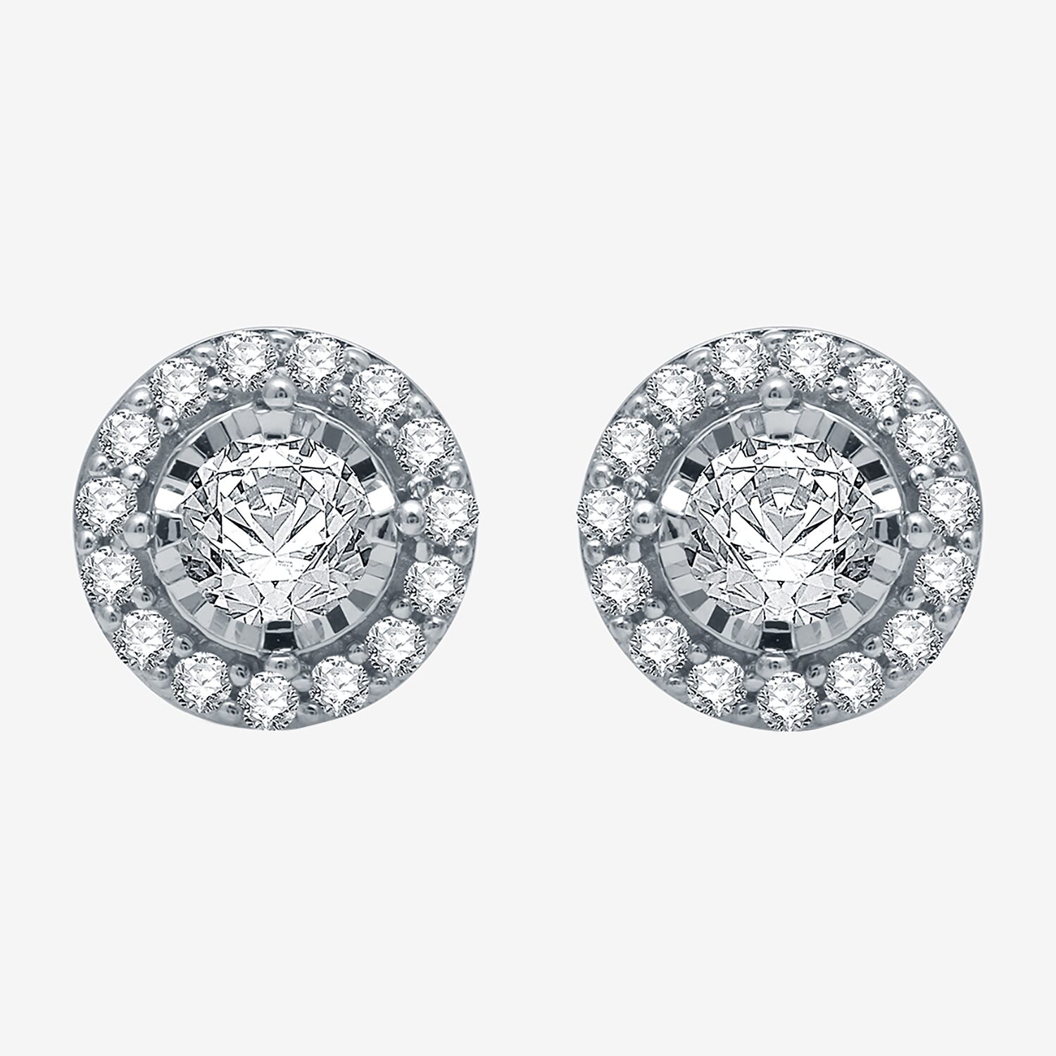 5/8 CT. T.W. Natural White Diamond 10K Gold 8mm Round Stud Earrings