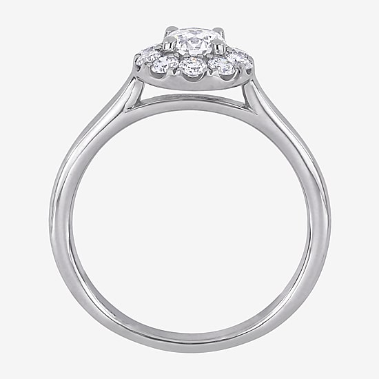 (D-E / Vs1) Womens 3/4 CT. T.W. Lab Grown White Diamond 14K Gold Round Halo Engagement Ring