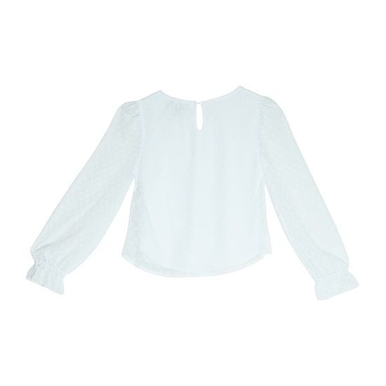Byer California Little & Big Kid Girls Keyhole Neck Long Sleeve Blouse