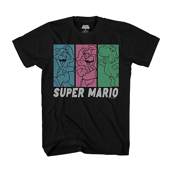 Mens Crew Neck Short Sleeve Regular Fit Super Mario Big and Tall Graphic T-Shirt
