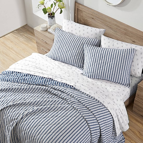Stone Cottage Willow Way Ticking Quilt Set