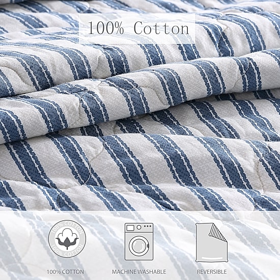Stone Cottage Willow Way Ticking Quilt Set