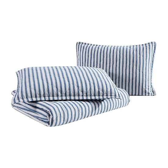 Stone Cottage Willow Way Ticking Quilt Set