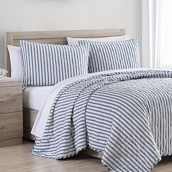 Stone Cottage Willow Way Ticking Quilt Set