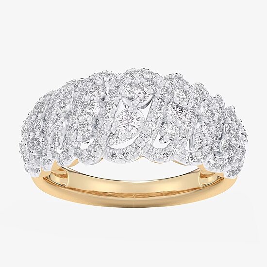 (G-H / Si1-Si2) Womens 3/4 CT. T.W. Lab Grown White Diamond 10K Gold Band
