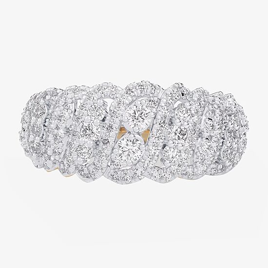(G-H / Si1-Si2) Womens 3/4 CT. T.W. Lab Grown White Diamond 10K Gold Band
