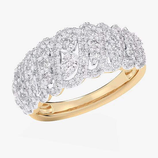 (G-H / Si1-Si2) Womens 3/4 CT. T.W. Lab Grown White Diamond 10K Gold Band