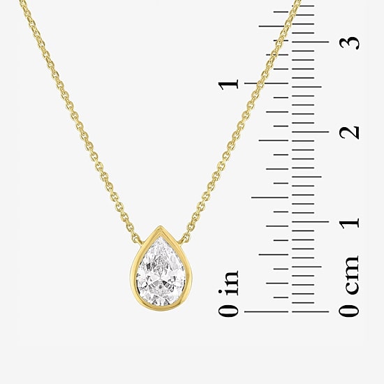 Diamond Addiction (G-H / Si2-I1) Womens 1 CT. T.W. Lab Grown White Diamond 14K Gold Pear 18 Inch Pendant Necklace