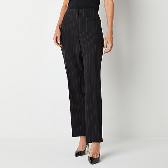 Black Label by Evan-Picone Pinstripe Womens Classic Fit Straight Suit Pant