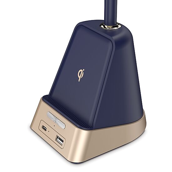 Sheffield Labs 18" James Matte Blue & Gold Led Desk Lamp