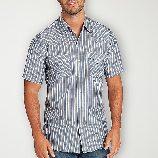 Ely Cattleman Stripe Mens Short Sleeve Western Shirt