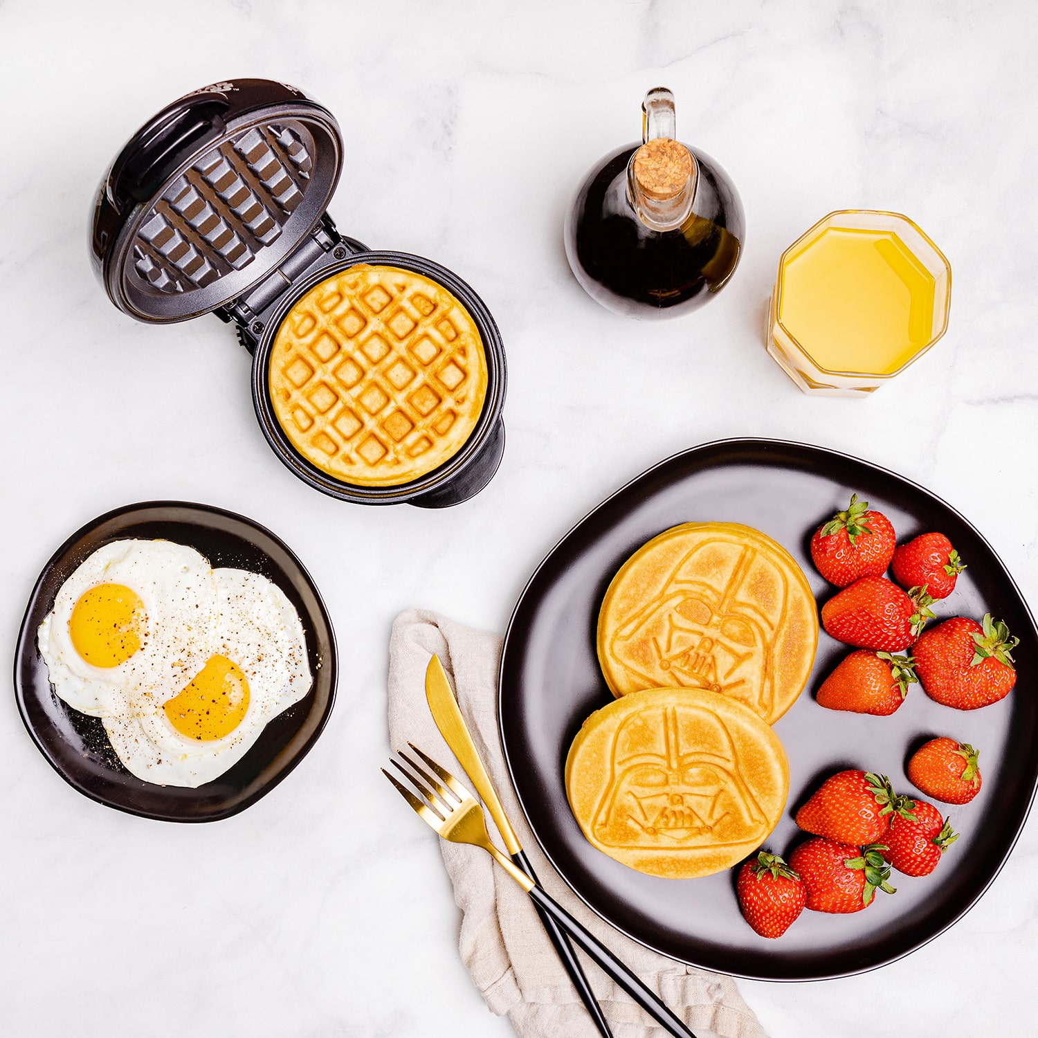 Uncanny Brands Star Wars Mini Darth Vader Waffle Maker - Star Wars Kitchen Appliance