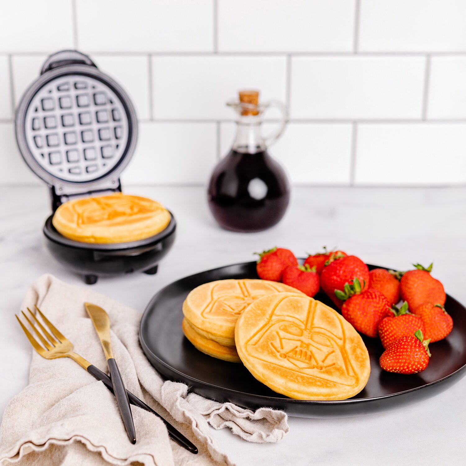 Uncanny Brands Star Wars Mini Darth Vader Waffle Maker - Star Wars Kitchen Appliance