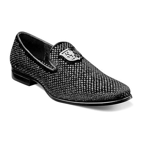Stacy Adams Swagger Plain Toe Stud Mens Round Closed Toe Slip-On Shoe
