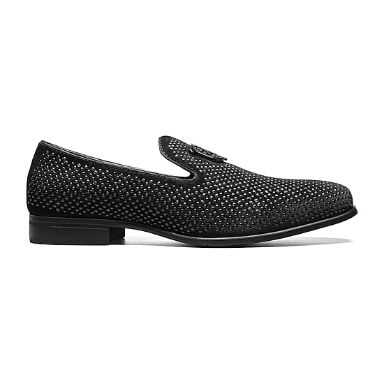 Stacy Adams Swagger Plain Toe Stud Mens Round Closed Toe Slip-On Shoe