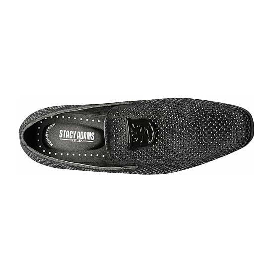 Stacy Adams Swagger Plain Toe Stud Mens Round Closed Toe Slip-On Shoe
