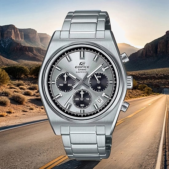 Casio Mens Silver Tone Stainless Steel Bracelet Watch Efb730d-7av