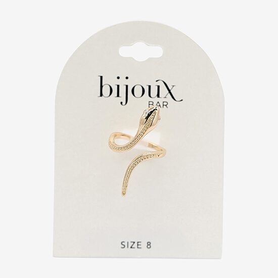 Bijoux Bar Gold Tone Snake Womens 2.5MM Black Cubic Zirconia 14K Gold Over Brass Band