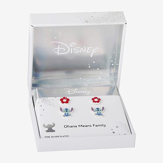 Disney Classics Womens Flower Lilo & Stitch 2 Pair Earring Set