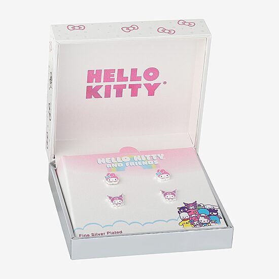 Womens Hello Kitty Kuromi My Melody 2 Pair Earring Set