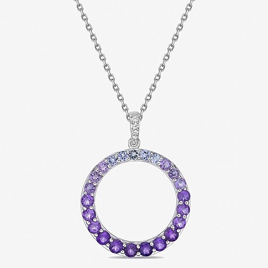 Limited Quantities! Womens Genuine Purple Amethyst Sterling Silver 18 Inch Pendant Necklace