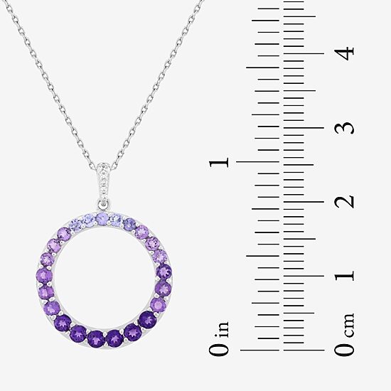 Limited Quantities! Womens Genuine Purple Amethyst Sterling Silver 18 Inch Pendant Necklace