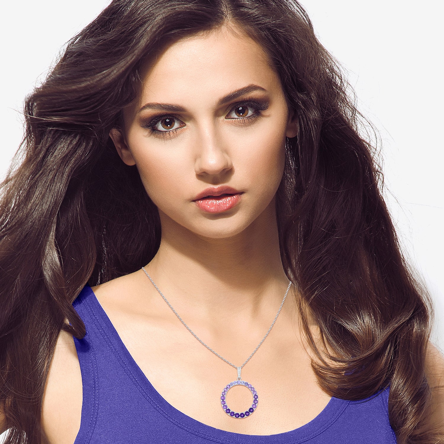 Limited Quantities! Womens Genuine Purple Amethyst Sterling Silver 18 Inch Pendant Necklace