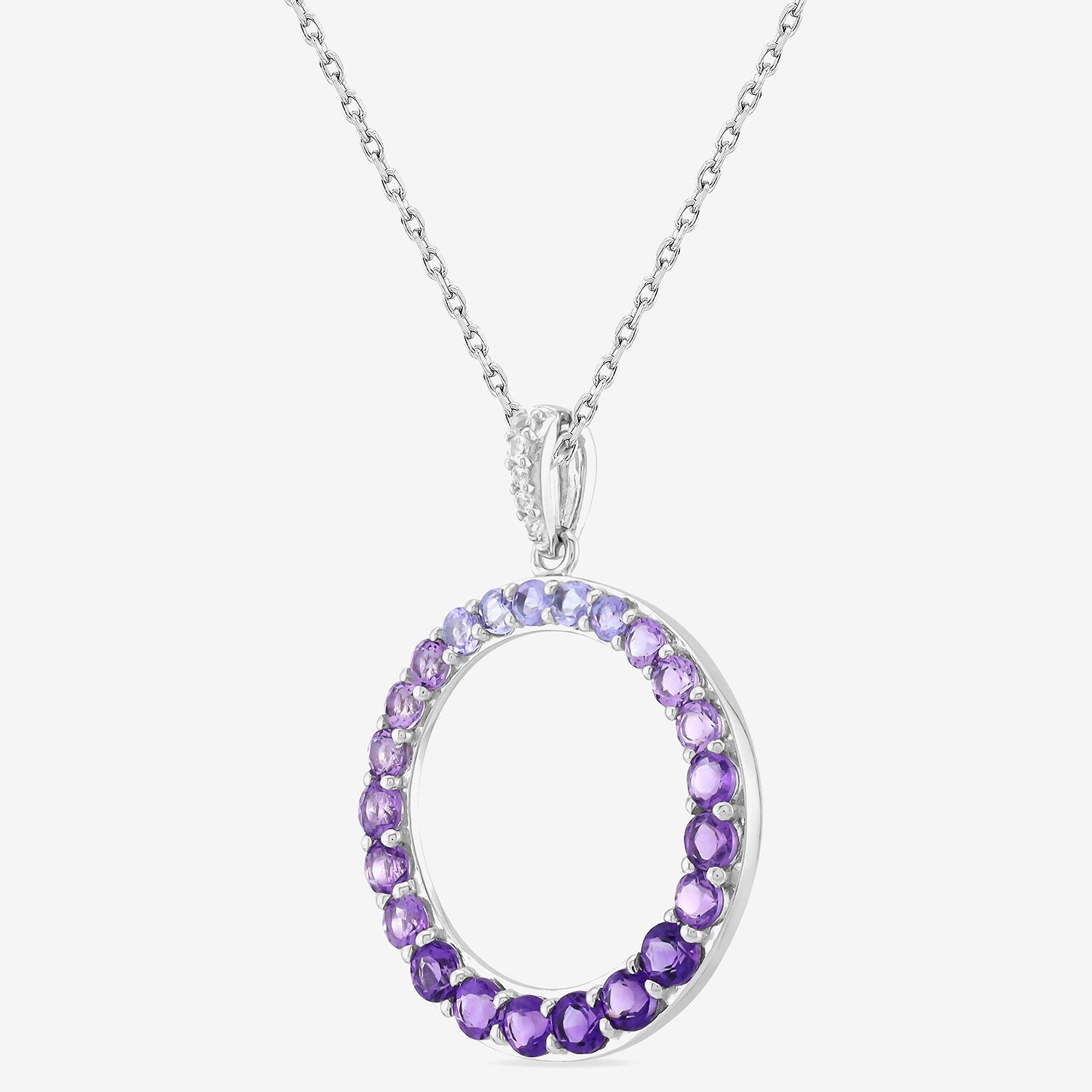 Limited Quantities! Womens Genuine Purple Amethyst Sterling Silver 18 Inch Pendant Necklace