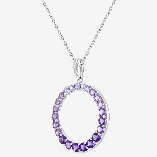 Limited Quantities! Womens Genuine Purple Amethyst Sterling Silver 18 Inch Pendant Necklace